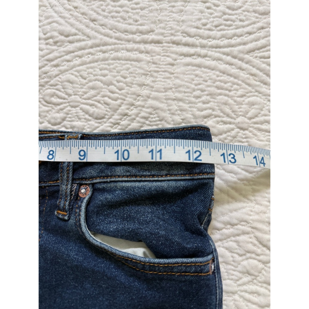 Free People Skinny Jeans Womens 26 Dark Wash Blue High Rise Raw Frayed Hem Denim - Picture 6 of 12